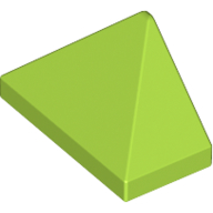 End Ridged Tile 1X2/45Degrees - Bright Yellowish Green