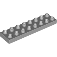Duplo Plate 2X8X - Medium Stone Grey