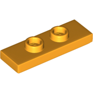Plate 1X3 W/ 2 Knobs - Flame Yellowish Orange