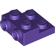 Plate 2X2X2/3 W. 2. Hor. Knob - Medium Lilac
