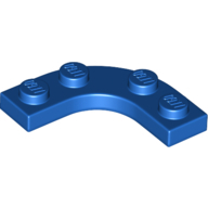 Plate 3X3, 1/4 Circle, W/ Cut Out - Bright Blue