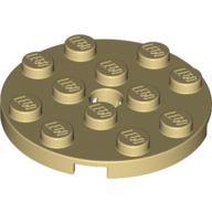 Plate 4X4 Round W. Snap - Brick Yellow