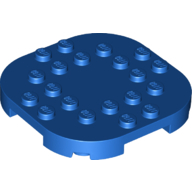 Plate, 6X6X2/3, Circle, W/ Reduced Knobs - Bright Blue