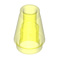 Nose Cone Small 1X1 - Transparent Fluorescent Green