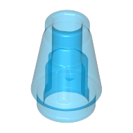 Nose Cone Small 1X1 - Transparent Blue