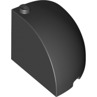 1/4 Sphere 4X4X2 2/3, W/ Knob - Black