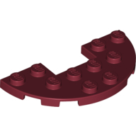Plate Half Circle 3X6 With Cut - Dark Red