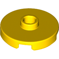 Plate Round W. 1 Knob - Bright Yellow