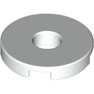 Flat Tile 2X2 Round W. Hole Minuscule4.85 - White