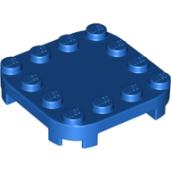 Plate, 4X4X2/3, Circle, W/ Reduced Knobs - Bright Blue