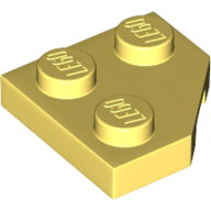 Plate 2X2, Corner, 45 Deg. - Cool Yellow