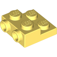 Plate 2X2X2/3 W. 2. Hor. Knob - Cool Yellow