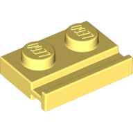 Plate 1X2 With Slide - Cool Yellow