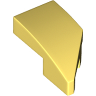 Left Plate 1X2, W/ Bow, 45 Deg. Cut - Cool Yellow