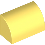 Brick 1X2, Outside Half Bow - Cool Yellow
