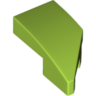 Left Plate 1X2, W/ Bow, 45 Deg. Cut - Bright Yellowish Green