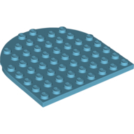 Plate 8X8, 1/2 Circle - Medium Azur