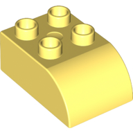 Duplo Brick, Bow 2X3X1 - Cool Yellow