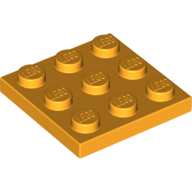 Plate 3X3 - Flame Yellowish Orange