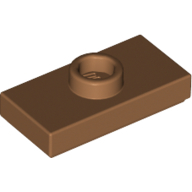 Plate 1X2, W/ 1 Knob - Medium Nougat