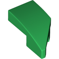 Left Plate 1X2, W/ Bow, 45 Deg. Cut - Dark Green