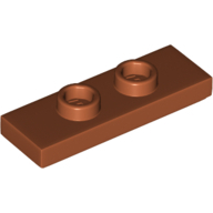Plate 1X3 W/ 2 Knobs - Dark Orange