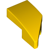 Left Plate 1X2, W/ Bow, 45 Deg. Cut - Bright Yellow