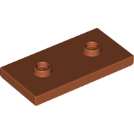 Plate 2X4, W/ 2 Knobs - Dark Orange
