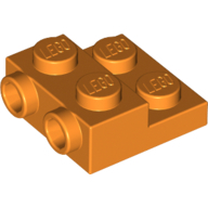 Plate 2X2X2/3 W. 2. Hor. Knob - Bright Orange