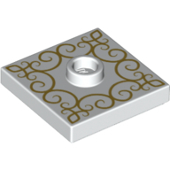 Plate 2X2, W/ 1 Knob, No. 1 - White