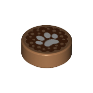 Flat Tile 1X1, Round No. 56 - Medium Nougat