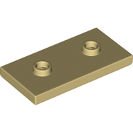 Plate 2X4, W/ 2 Knobs - Brick Yellow