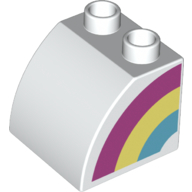 Brick 2X2X1.5, Outside Bow, No. 13 - White