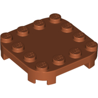 Plate, 4X4X2/3, Circle, W/ Reduced Knobs - Dark Orange