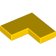 Flat Tile Corner 1X2X2 - Bright Yellow