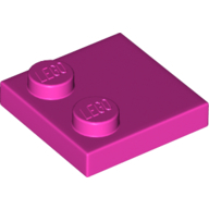 Plate 2X2, W/ Reduced Knobs - Bright Purple
