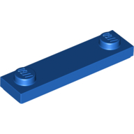 Plate 1X4, W/ 2 Knobs, No. 2 - Bright Blue