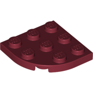 Plate 3X3, 1/4 Circle - Dark Red