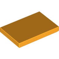 Flat Tile 2X3 - Flame Yellowish Orange