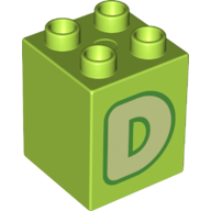 Brick 2X2X2, No. 123 - Bright Yellowish Green
