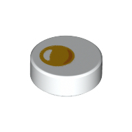 Flat Tile 1X1, Round, No. 81 - White