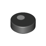 Flat Tile 1X1, Round, No. 107 - Black