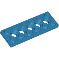 Plate 2X6 W. Holes - Dark Azur