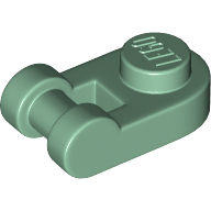 Plate 1X1 Round W/ 3.2 Shaft - Sand Green
