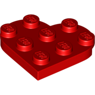 Plate 3X3, Heart, No. 1 - Bright Red