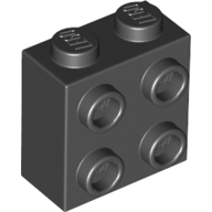 Brick 1X2X1 2/3 W/4 Knobs - Black
