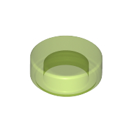 Flat Tile 1X1, Round - Transparent Bright Green