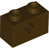 Brick 1X2 With Cross Hole - Dark Brown