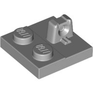 Plate 2X2 W. Stump/Top - Medium Stone Grey