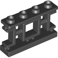 Fence 1X4X2,W/ Shaft, No.1 - Black